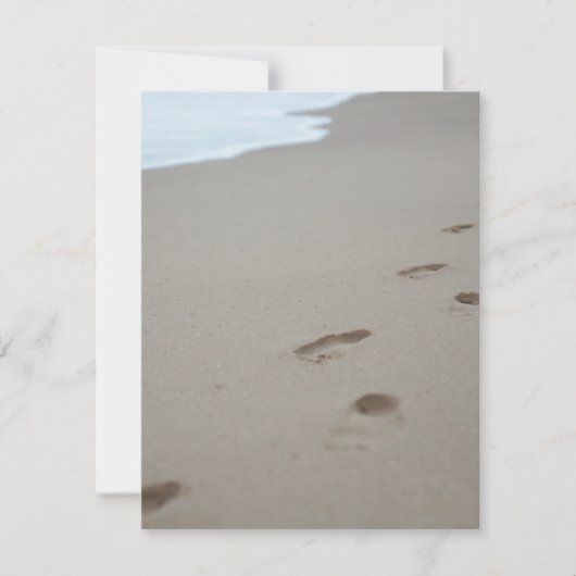 Voetafdrukken op een Mozambikaans strand Notitiekaartje (Voorkant)