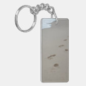 Voetafdrukken op een Mozambikaans strand Sleutelhanger (Voorkant Links)