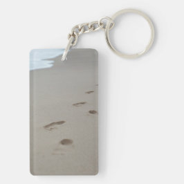 Voetafdrukken op een Mozambikaans strand Sleutelhanger