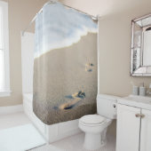 Voetafdrukken op een Sandy Beach Douchegordijn (In situ)