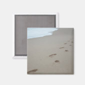 Voetafdrukken op een wit strand in Mozambique Magneet (Voorkant / Achterkant)
