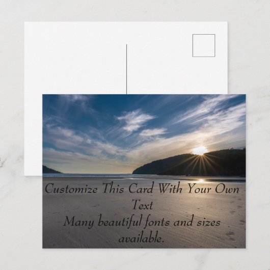 Voetafdrukken op het strand briefkaart (Voorkant / Achterkant)