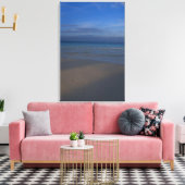 Voetafdrukken op het strand canvas afdruk (Insitu (Woonkamer))