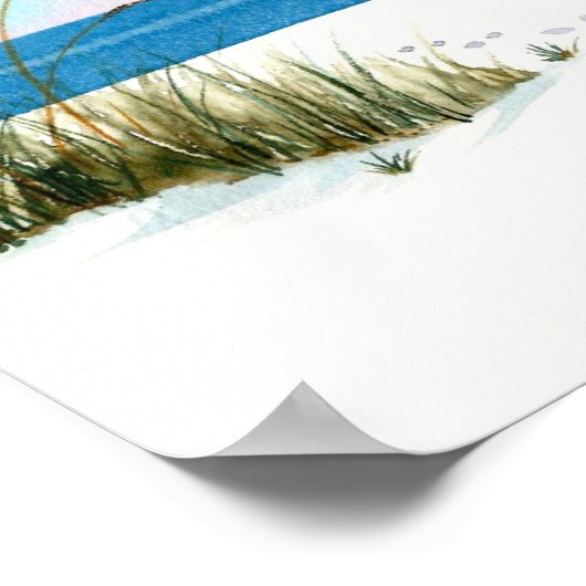 Voetafdrukken op het strand poster (Hoek)