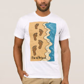 Voetafdrukken op het strand t-shirt (Voorkant)