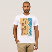 Voetafdrukken op het strand t-shirt (Voorkant volledig)