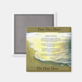 Voetafdrukken op het zand-2-inch vierkant magneet (Voorkant / Achterkant)