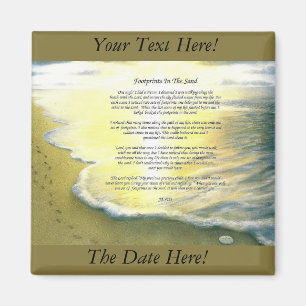 Voetafdrukken op het zand-2-inch vierkant magneet