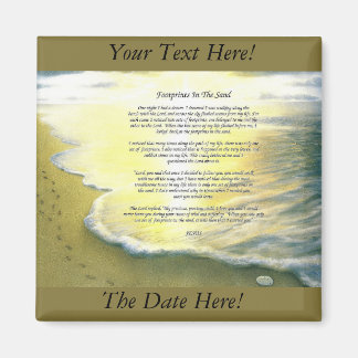 Voetafdrukken op het zand-2-inch vierkant magneet