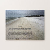 Voetafdrukken op het zand, gemaakt in een puzzel legpuzzel (Horizontaal)