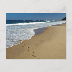 Voetafdrukken op strand, Mabibi, Thongaland Briefkaart