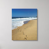 Voetafdrukken op strand, Mabibi, Thongaland Canvas Afdruk (Voorkant)