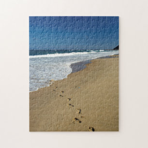Voetafdrukken op strand, Mabibi, Thongaland Legpuzzel