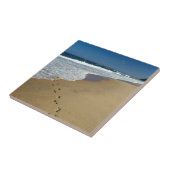 Voetafdrukken op strand, Mabibi, Thongaland Tegeltje (Zijkant)