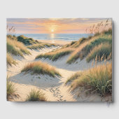 Voetafdrukken op strandduin gastenboek (Achterkant)