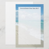 Voetafdrukken op White Sandy Beach, Schilderachtig Briefpapier (Voorkant / Achterkant)