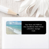 Voetafdrukken op White Sandy Beach, Schilderachtig Etiket (Insitu)