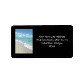 Voetafdrukken op White Sandy Beach, Schilderachtig Etiket (Voorkant)