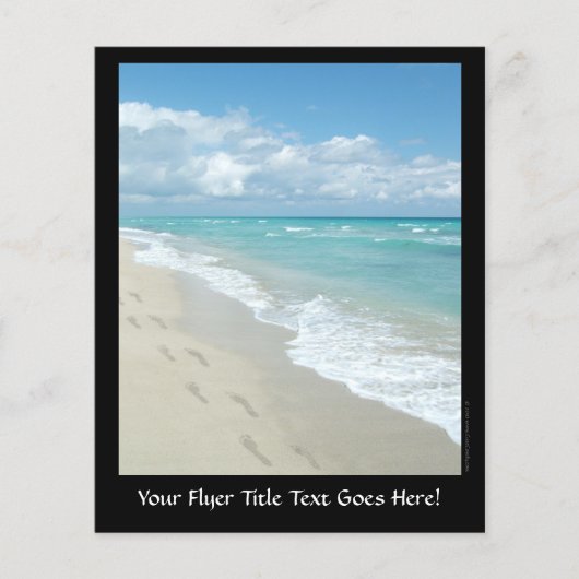 Voetafdrukken op White Sandy Beach, Schilderachtig Flyer (Voorkant)