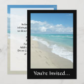 Voetafdrukken op White Sandy Beach, Schilderachtig Kaart (Voorkant / Achterkant)