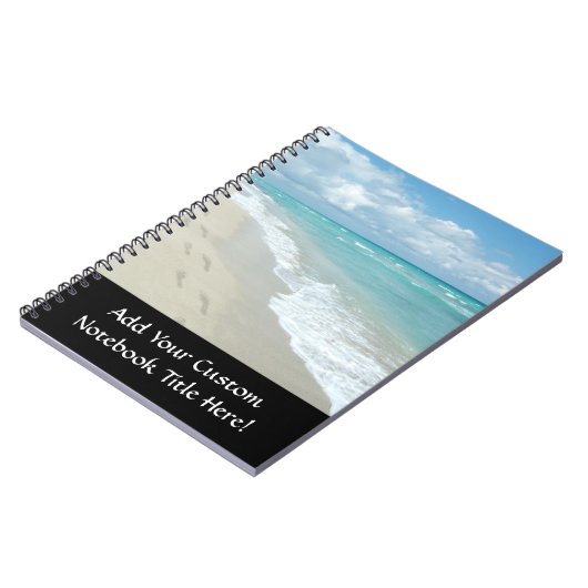 Voetafdrukken op White Sandy Beach, Schilderachtig Notitieboek (Linkerzijde)