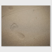 Voetafdrukken op zand cadeaupapier (Vlak)