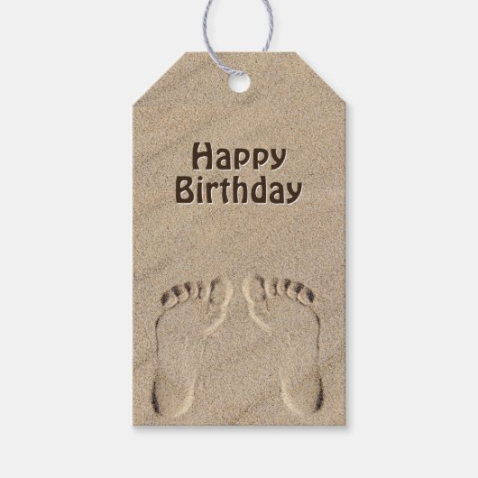 Voetafdrukken op zondag cadeaulabel (Voorkant)