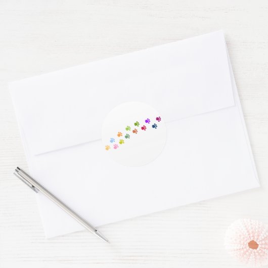 Voetafdrukken Ronde Sticker (Envelop)