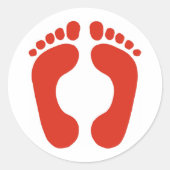 Voetafdrukken Ronde Sticker (Voorkant)