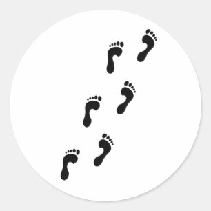 voetafdrukken ronde sticker