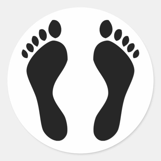 voetafdrukken ronde sticker (Voorkant)