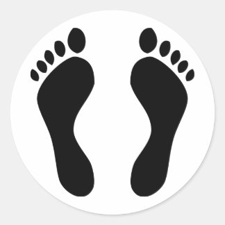 voetafdrukken ronde sticker