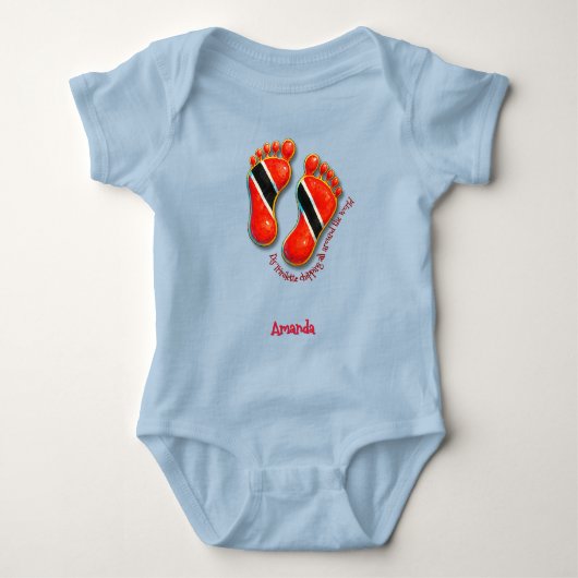 Voetafdrukken S2 Baby T-shirt BodySuit- Trini (Voorkant)