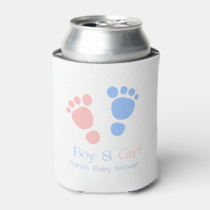 Voetafdrukken Tweeling Baby Shower voor Jongen en Blikjeskoeler
