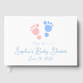Voetafdrukken Tweeling Baby Shower voor Jongen en  Gastenboek