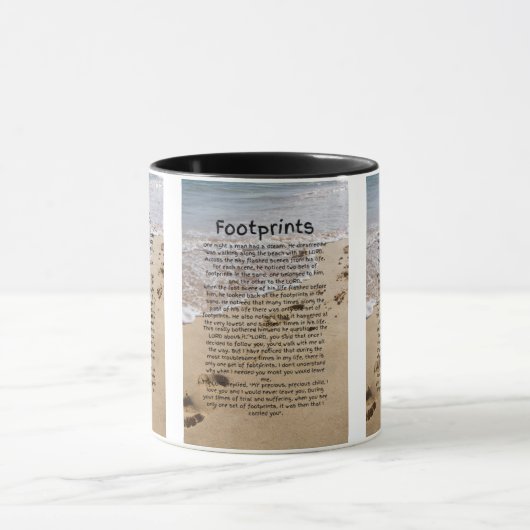 Voetafdrukken van gedicht tweetone Mok (Midden)