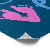 Voetafdrukken van handen en voeten van vader en zo poster (Hoek)