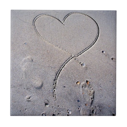 Voetafdrukken van het hart tegeltje (Voorkant)