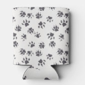 Voetafdrukken van poot: Hond monochroom naadloos. Blikjeskoeler (Achterkant)