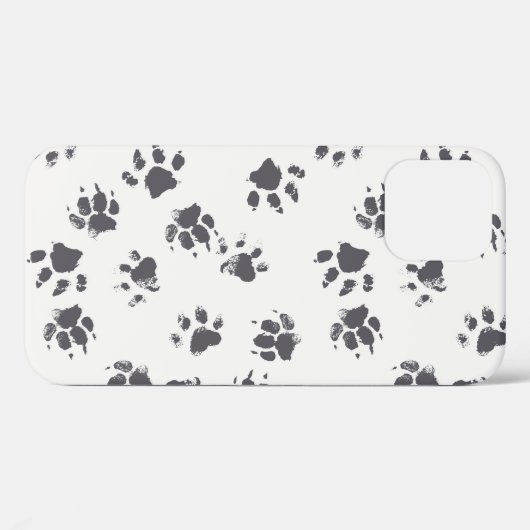 Voetafdrukken van poot: Hond monochroom naadloos. Case-Mate iPhone Case (Achterkant (horizontaal))