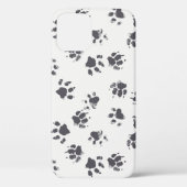 Voetafdrukken van poot: Hond monochroom naadloos. Case-Mate iPhone Case (Achterkant)