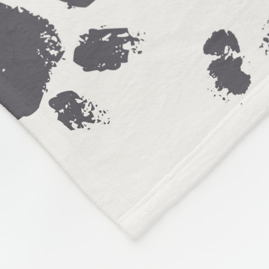 Voetafdrukken van poot: Hond monochroom naadloos. Fleece Deken (Hoek)