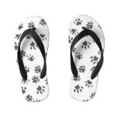 Voetafdrukken van poot: Hond monochroom naadloos. Kinder Teenslippers (Voetbed)