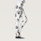 Voetafdrukken van poot: Hond monochroom naadloos. Leggings (Rechts)