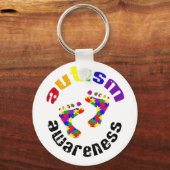 voetafdrukken voor autisme sleutelhanger (Voorkant)