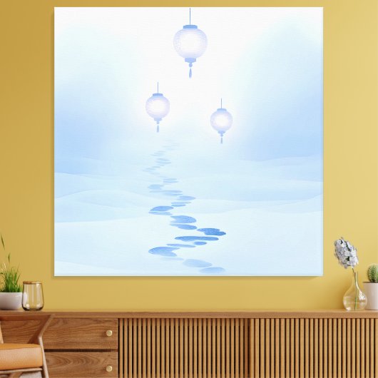 Voetafdrukken Zen Garden Journey Canvas Afdruk (Insitu (Woonkamer))