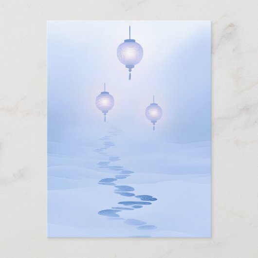 Voetafdrukken Zen Garden Journey Feestdagenkaart (Voorkant)