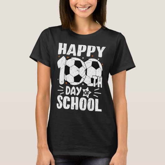 Voetbal 100e dag Kinder leraar school T-shirt (Voorkant)