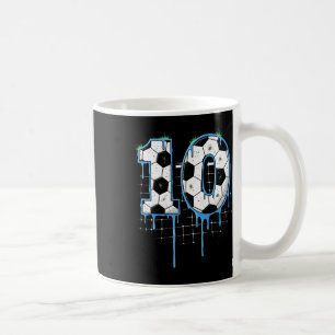 Voetbal 10 Jaar Oud Ijs Drip Jeugd 10e Verjaardag Koffiemok