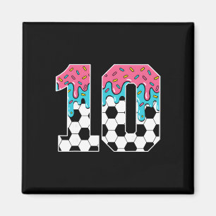 Voetbal 10 Jaar Oude Ijs Drip Jeugd 10e Verjaardag Magneet
